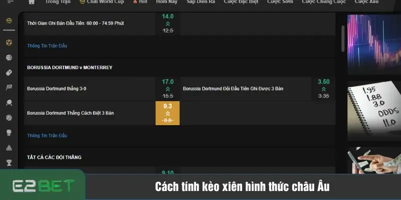 Cách tính kèo xiên hình thức châu Âu