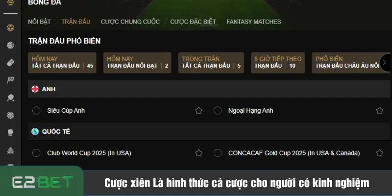Cược xiên là hình thức cá cược cho người có kinh nghiệm
