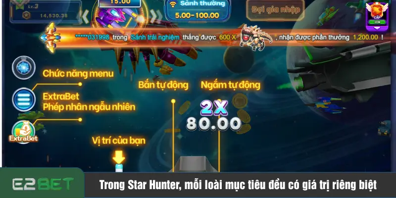 Trong Star Hunter, mỗi loài mục tiêu đều có giá trị riêng biệt